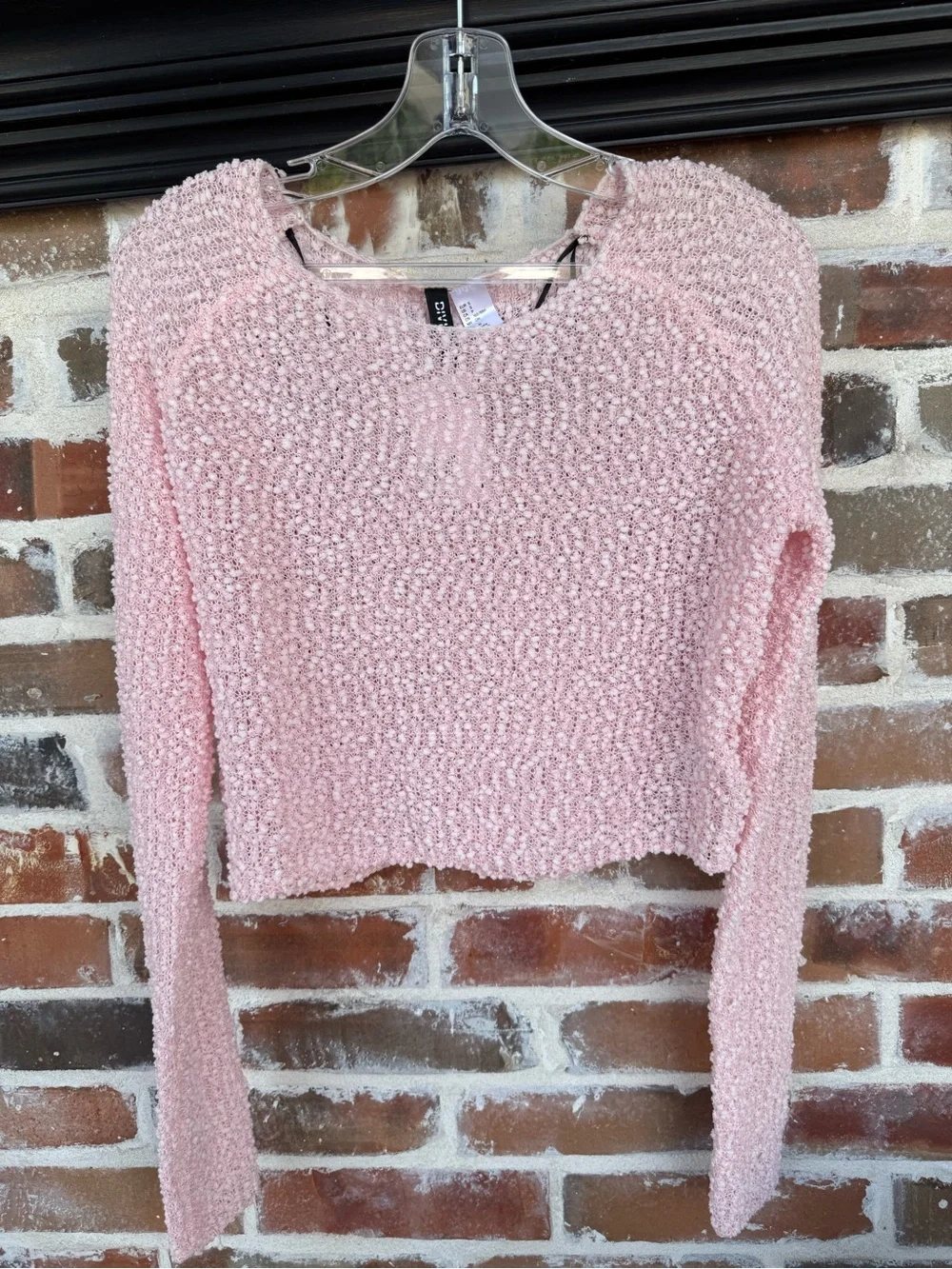 H&M Pink Chenille Cropped Sweater